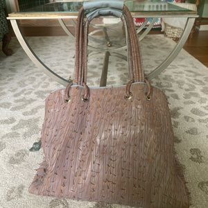 Jane August Leather Fringed Tote